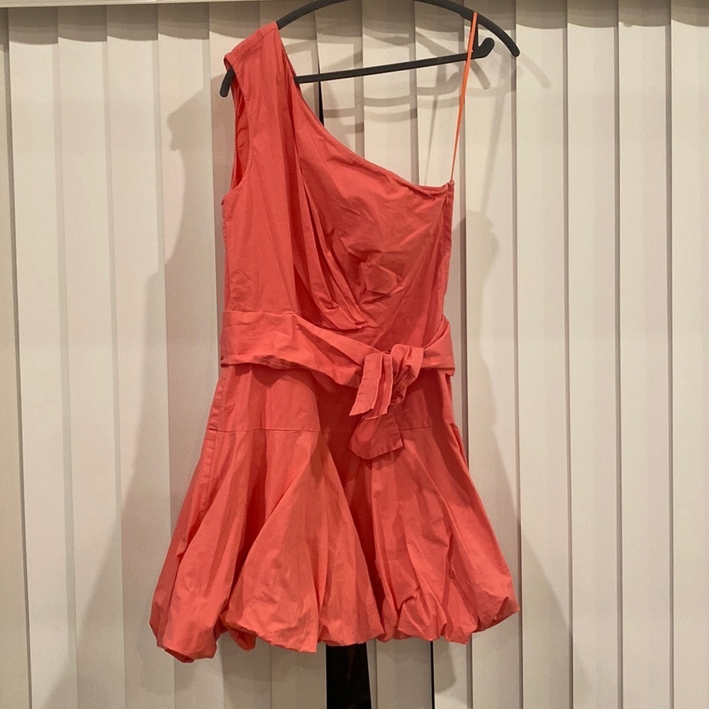 Coral One Shoulder Puff Dress" by Derek Lam 10 Crosby - Picture 3 of 7